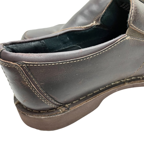 CLARKS Dark Chocolate Brown Genuine Leather Slip ON Loafers Casual Shoes sz 12 - Picture 13 of 16